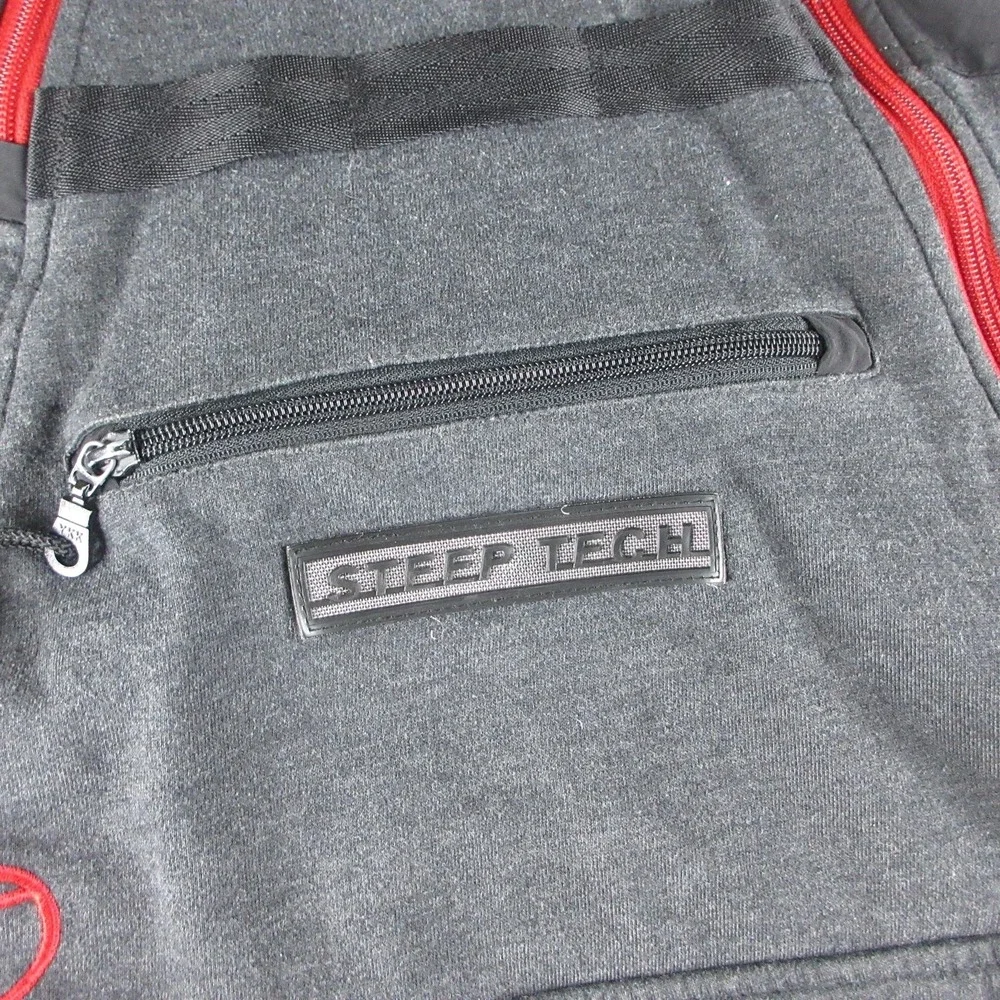 Vintage The North Face Jacket Mens XL Gray Steep Tech Hooded Fleece Ski 90s